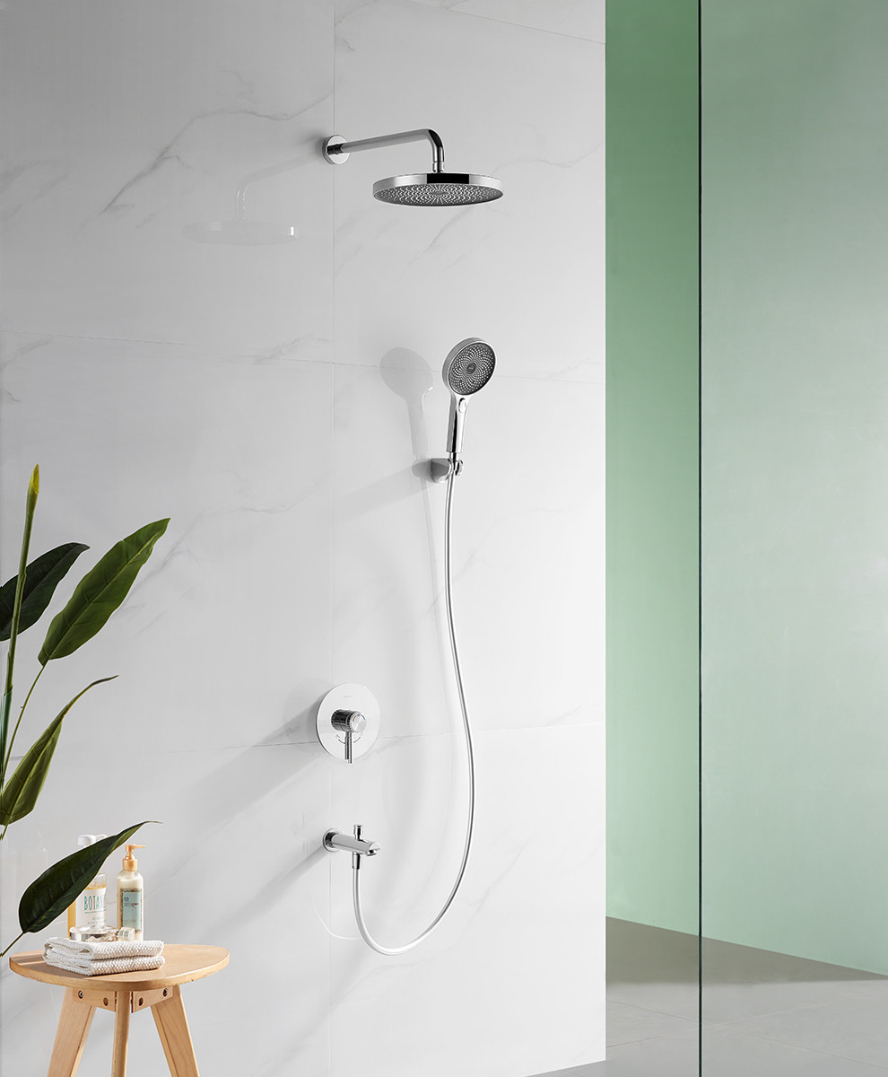 Bathroom Head Shower And Handshower Built-in Bath Shower Set Round Factory Directly Sell