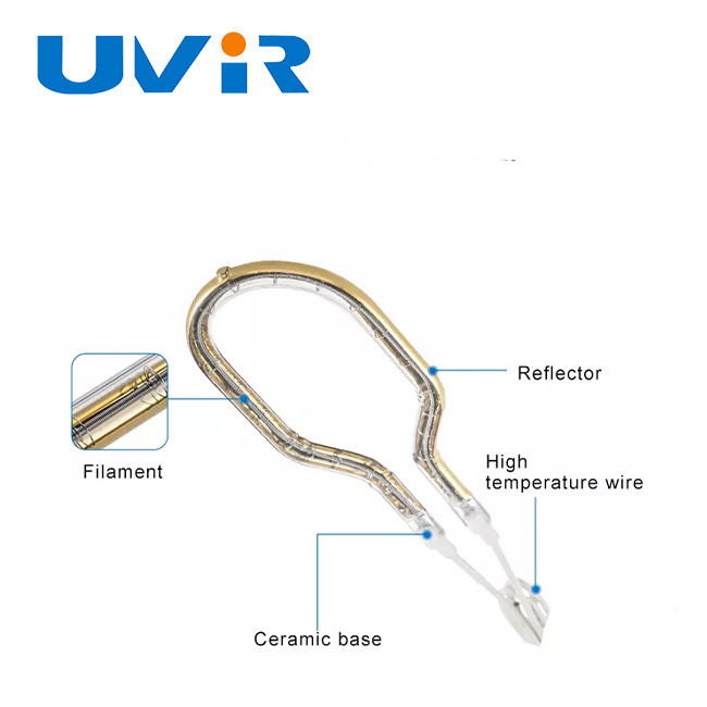 Unique 230v 2200W Ring Infrared Lamps Gold Reflector Electric Heat Element