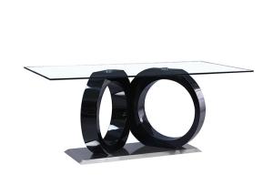 China Wooden Legs Glass Top 76cm Modern Dining Table factory