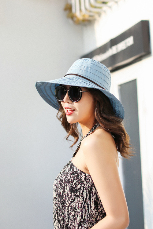 AK17594 fashion polyester braid foldable summer straw hats for womens in stock , promotion cheap hats .