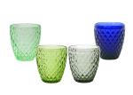 10 OZ Crystal Solid Colored Vintage lowballl Glasses , 295ml Colored Tumblerl