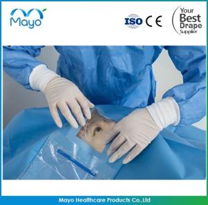 China Sterile Disposable Ophthalmic Drape Surgical Eye Drape with Fluid Collection Pouch factory