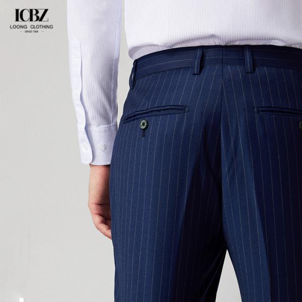 Streetstyle Letter Pants for Men's Business Trousers Stretch Straight Pants Wool