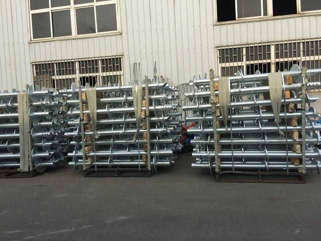 Portable Solar Energy System Foundation Customization with Helix Anchors Screw Pile