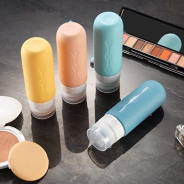 Marble Color Soft Silicone Travel Bottle Set Leak Proof 90Ml