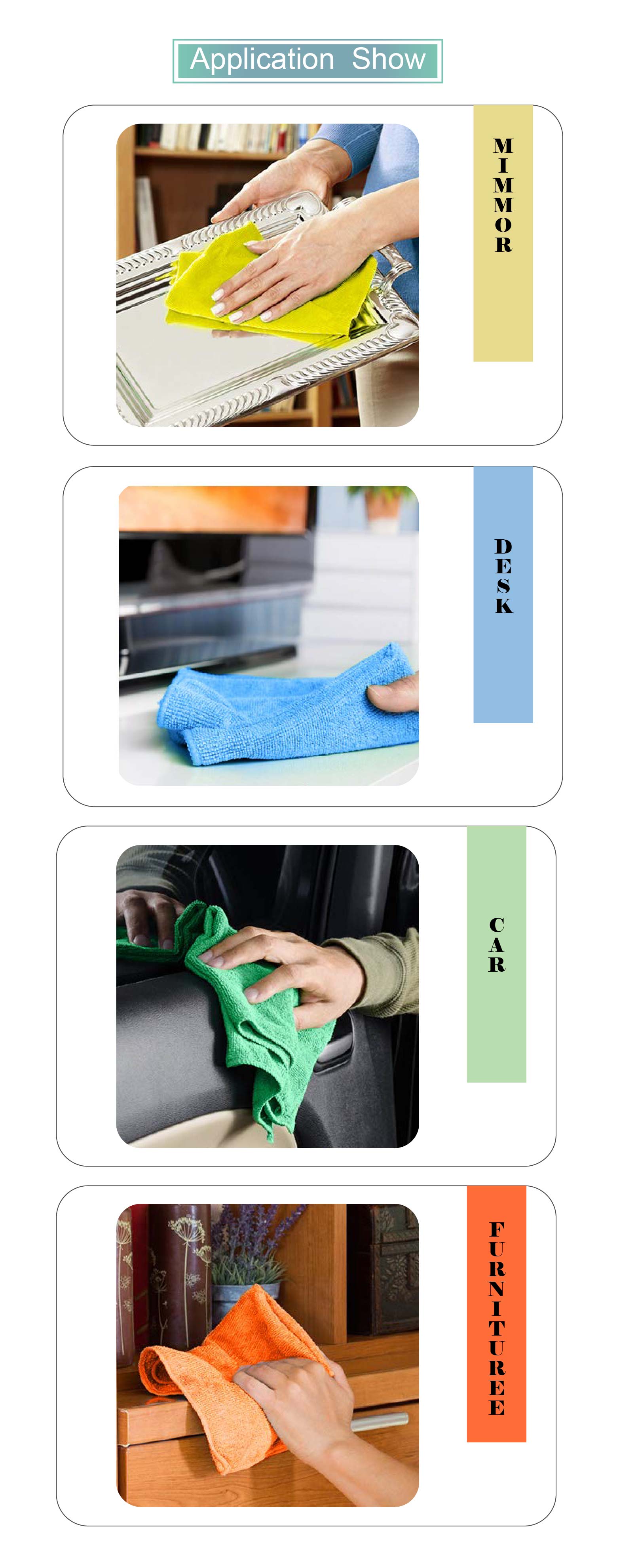 Wash Cleaning Cloth Custom Microfiber Car Towel for Home Size