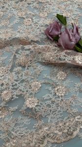 China Leafy New Collection Embroidery Luxary Flower 100% knit Embroidery Fabric Lace Fabric Wedding Birthday Occasions Beautiful Dress factory