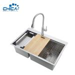 30x22x10cm SUS201 304 Stainless Steel Kitchen Sinks Double Bowl Handmade House