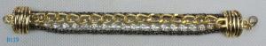 China Side Chain and Tin Alloy Stone Jewelry 2 Tones Color Metal Cuff Bracelets for Gift factory