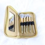 5pcs Mini Travel Makeup Brush Set With Portable Cosmetic Bag Easy To Carry