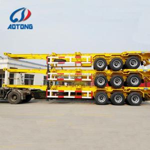 China Truck Trailer 3 Axles 40ft Container Chassis Trailer with Gooseneck or Straight Beam factory