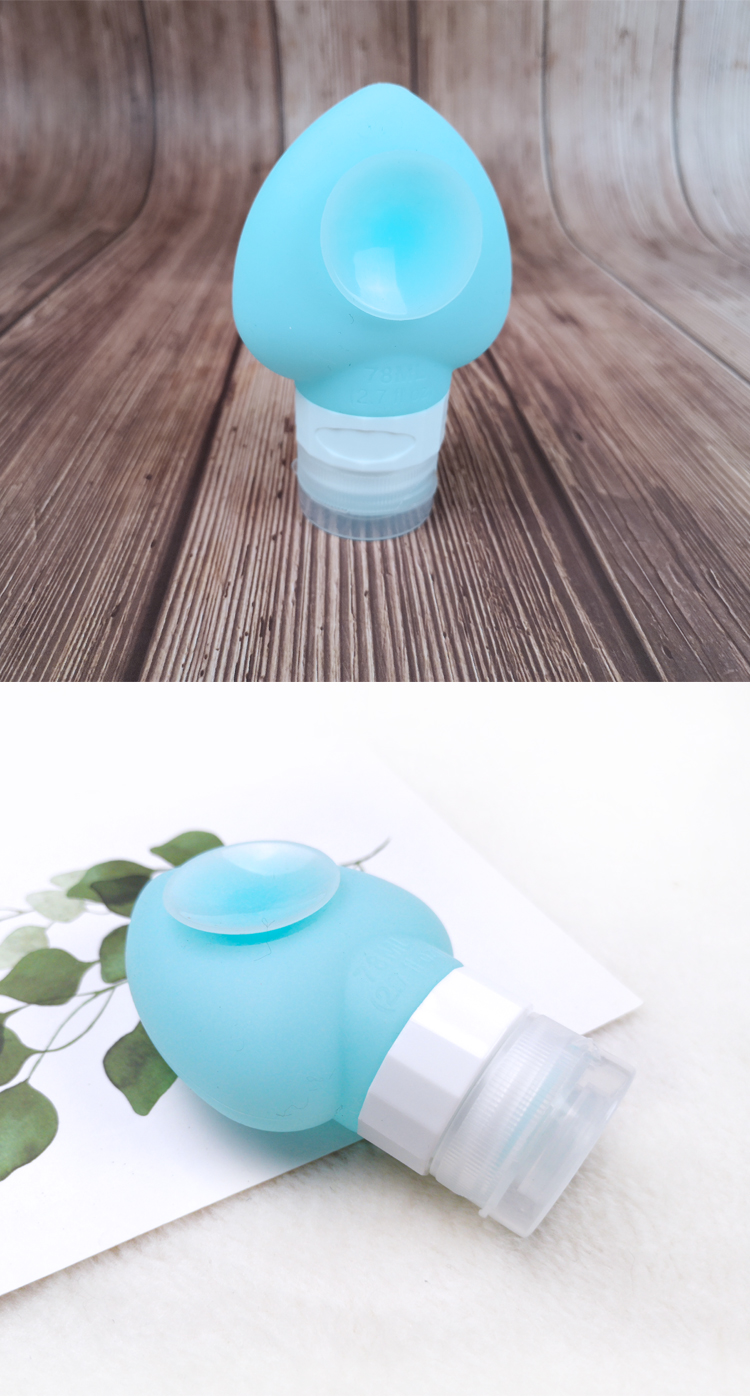 78Ml Portable Soft Cute heart Silicone Travel Bottle Set With Suction Cup