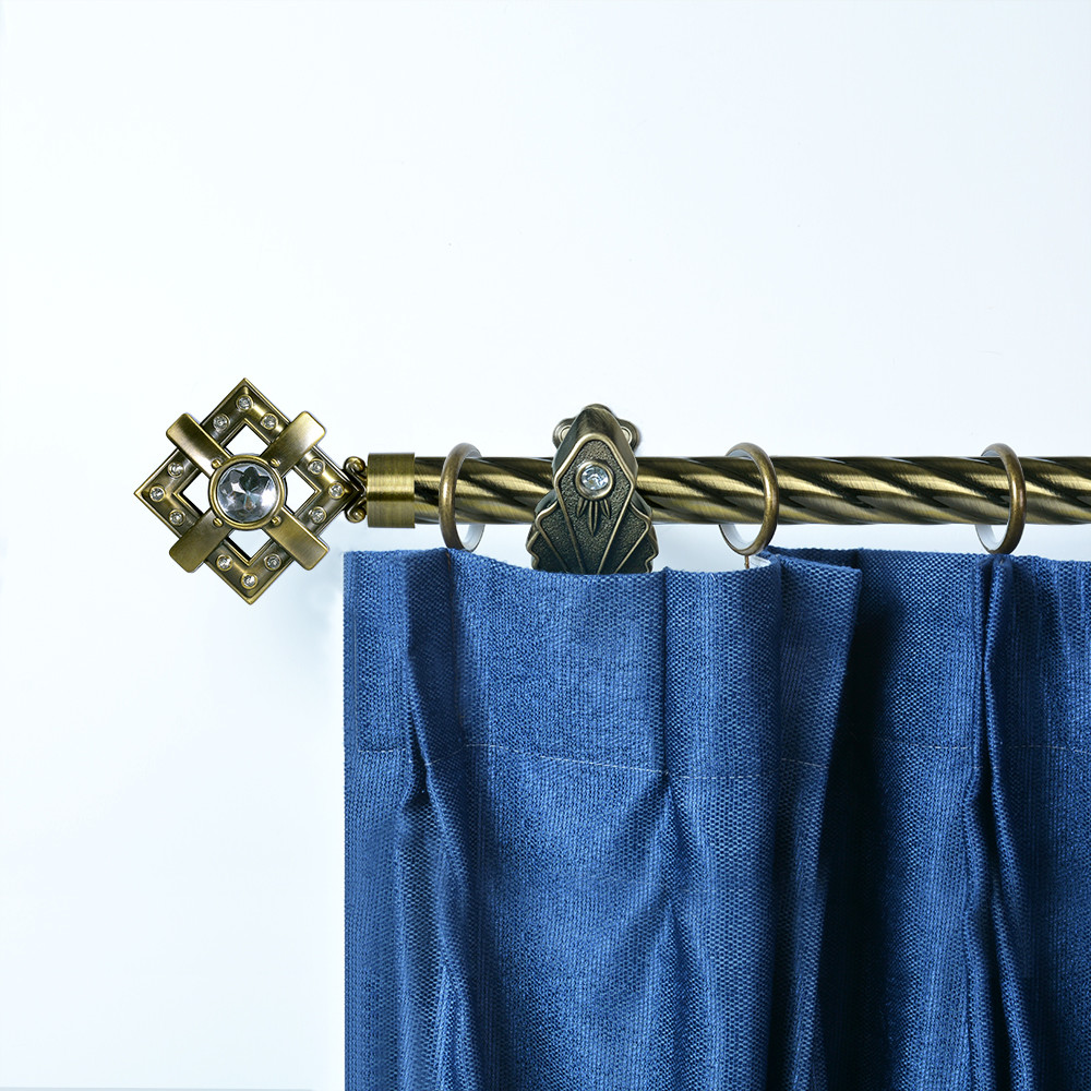 Factory Directly Wholesale 28mm Single/Double Home Decoration Curtain Accessories Extendable Metal Curtain Rod Set