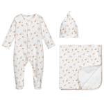 3pcs gift packed Long Sleeve Baby Rompers hat blanket Newborn 100% Cotton Baby