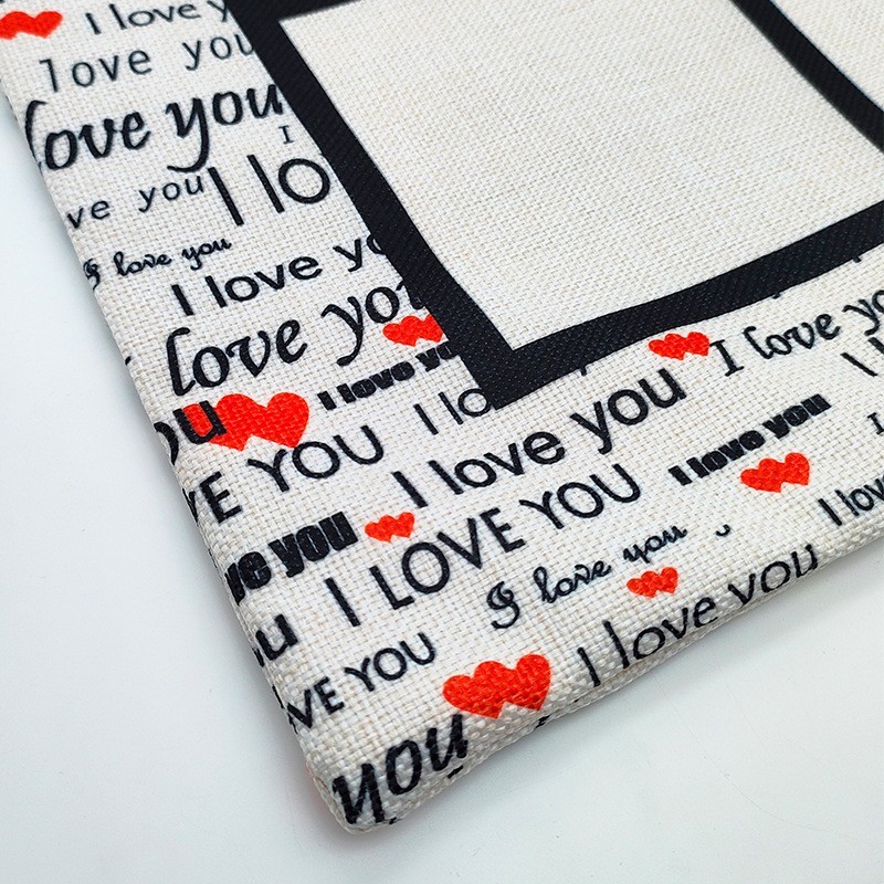 Custom Lovers Linen Sublimation Pillow Cover 4 Panel Sublimation Pillow Case