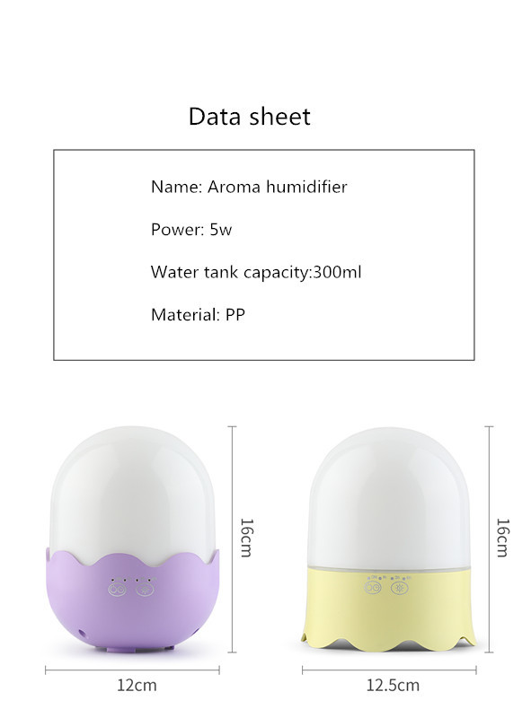 PP ABS Material Aroma Light Diffuser Medical Humidifier 5W Rated Power 117 * 153mm