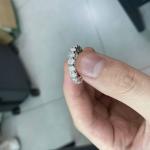Silver Prong 4ct Diamond Moissanite Band Rings 10K 12K Anniversary Fine Jewelry