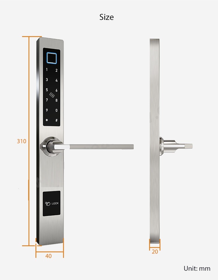 Digital TTLock APP Electric Sliding Glass Door Waterproof Smart Locks