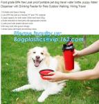 Dog Travel Water Bottle Collapsible Bowls, 2 in 1 Pet Food Container with