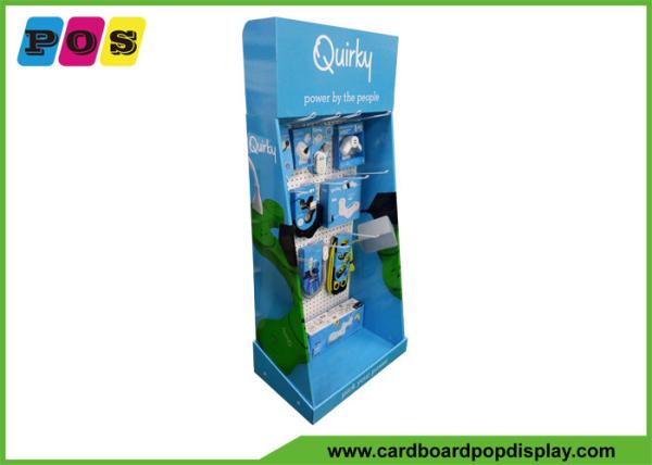 MDF Peg Board Cardboard Pop Displays Floor Standing For Flexible Power Strip