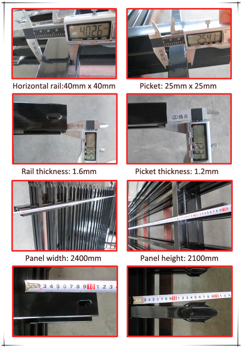 China Powder Coated Outdoor Security Fence/ Steel Fence