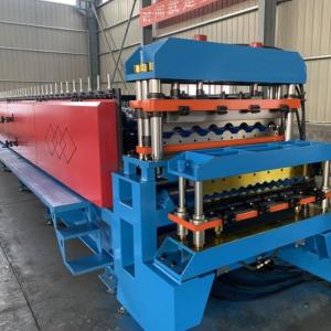 China Hydraulic Cut Double Layer Metal Sheet Forming Machine For Steel Roof Tile Making Machine factory