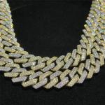 Iced Out Miami Cuban Link Chain OEM 18k Gold Cuban Link Chain 925 Sterling