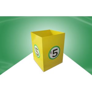 Glossy Lamination Yellow Cardboard Display Bins For Promoting Dvds