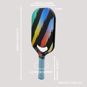 Colorful Stripe Pickleball Racket: T - 700 Carbon Fiber, USA - related Design