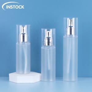 China 100ml 120ml 150ml Frosted Plastic Cosmetic Bottle Electroplated Spray Lotion Pump PET Bottle factory