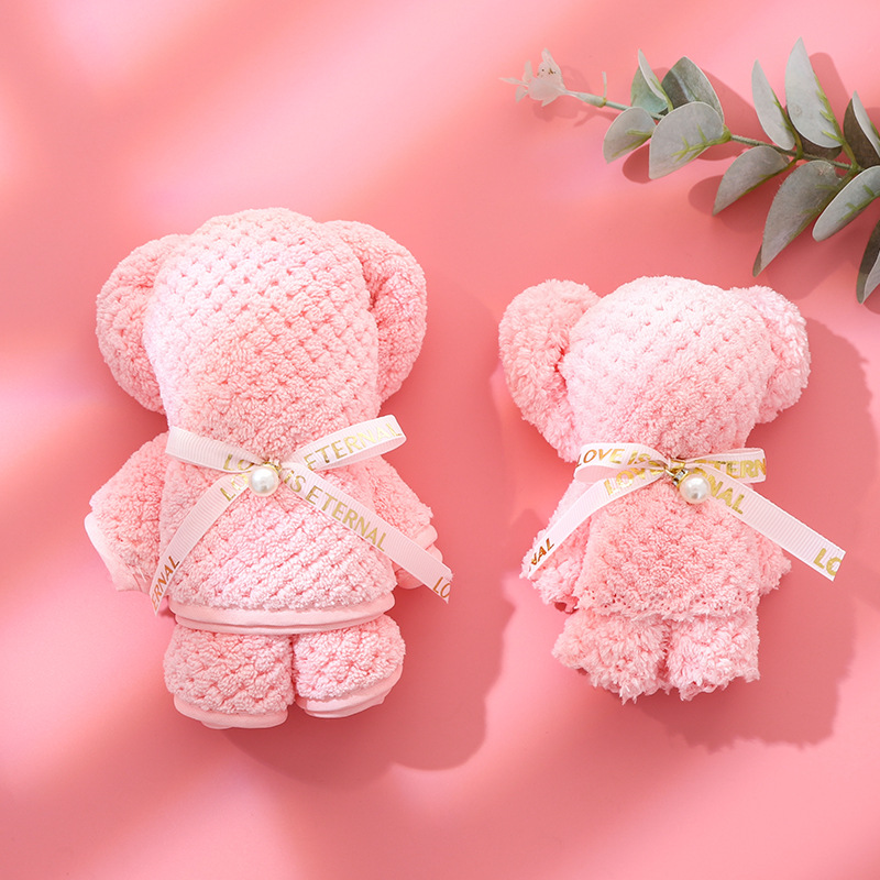 Square Teddy Bear Plush Toy Stuffed Towel Set for Children's Toys Christmas Present