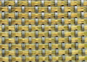 China Interior Brass Crimped Decorative Woven Wire Mesh ISO9001 4m To 8m factory