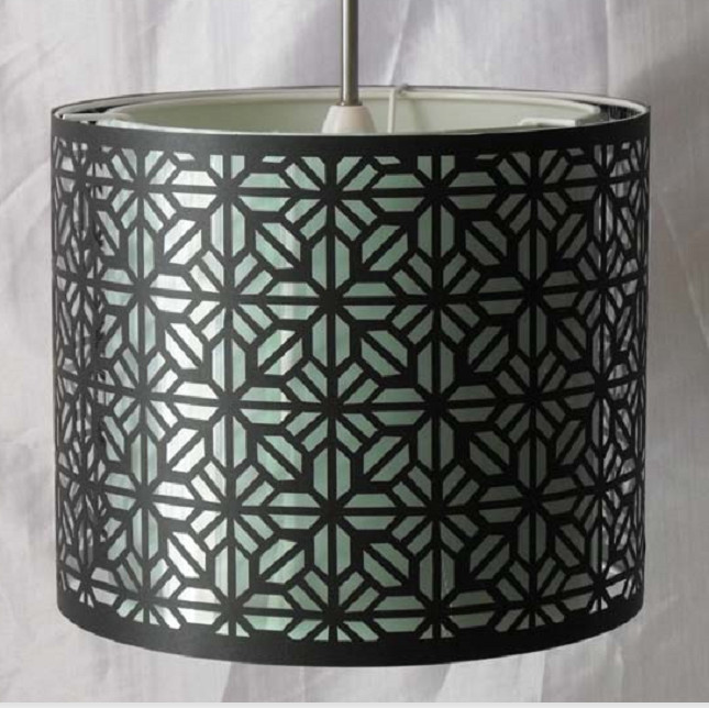 TC Inner Decorative Metal Lamp Shades Geometric Patterns Pierced Double Layer