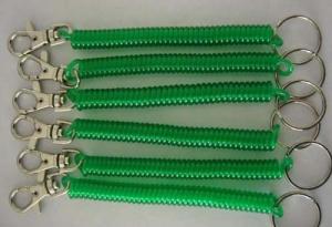 China Transulcent Green Badge Accessory Stretchable Clip-on Key Coil Chains ID Key Coil Chains factory