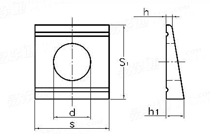 Din434 U - Shaped Square Beveled Washers With 2 Parallel Grooves In Black