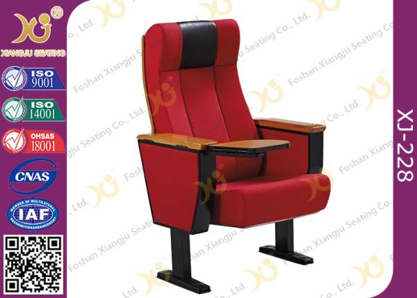 Floor Mounted Leg Commercial Theater Seating Chairs With Wood Armrest Plywood