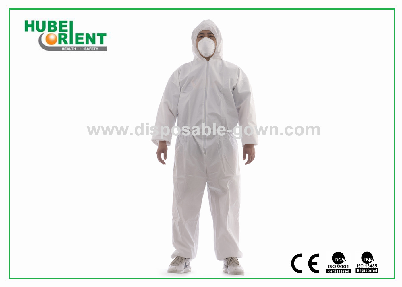 Custom Light-Weight Disposable Use Coverall With Hood For Workers/Painters