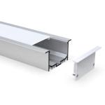 Flexible Suspended LED Profile , OEM Aluminum Profile LED Strip Light Silver