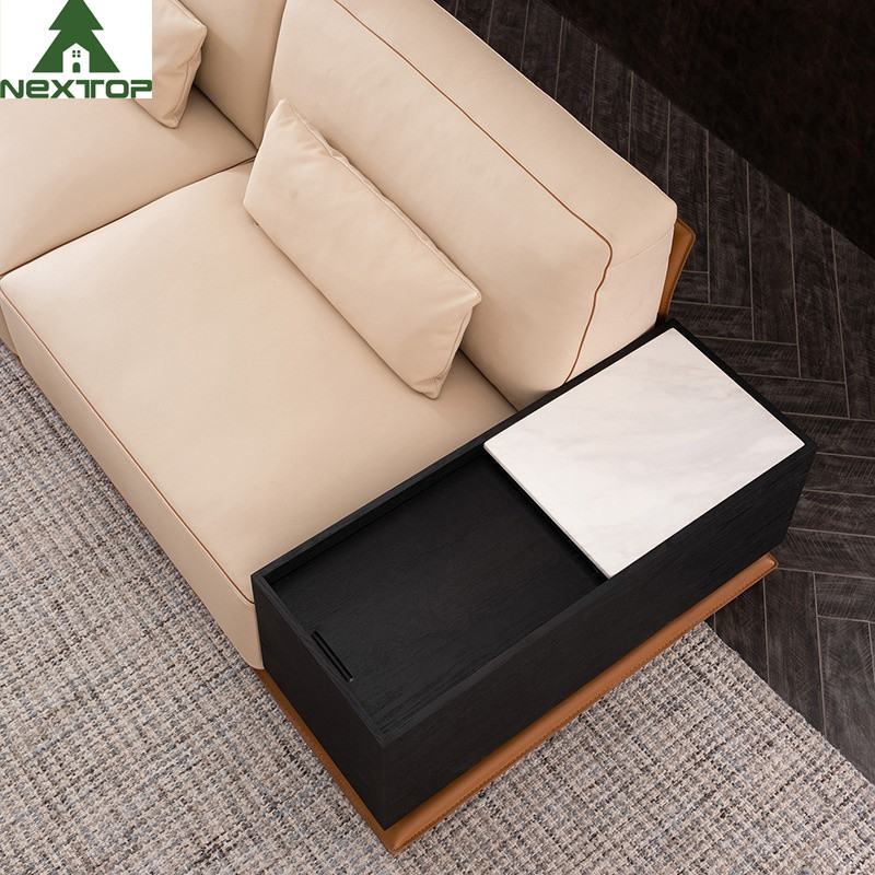 Modern Interior L Shape Sofa Set Luxury Leather Hotel Lobby Office Area