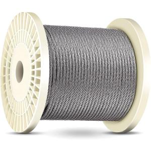 China Type 316 Stainless Steel 7x7/ 1x19 / 7x19 1/8&quot; 250FT Wire Rope Cable for Aircraft Deck Railing factory