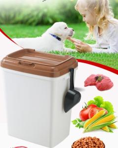 China 40L 15kgs 17lbs high quality stocked customized pet food storage container bucket dispenser dog food can box for dog cat factory