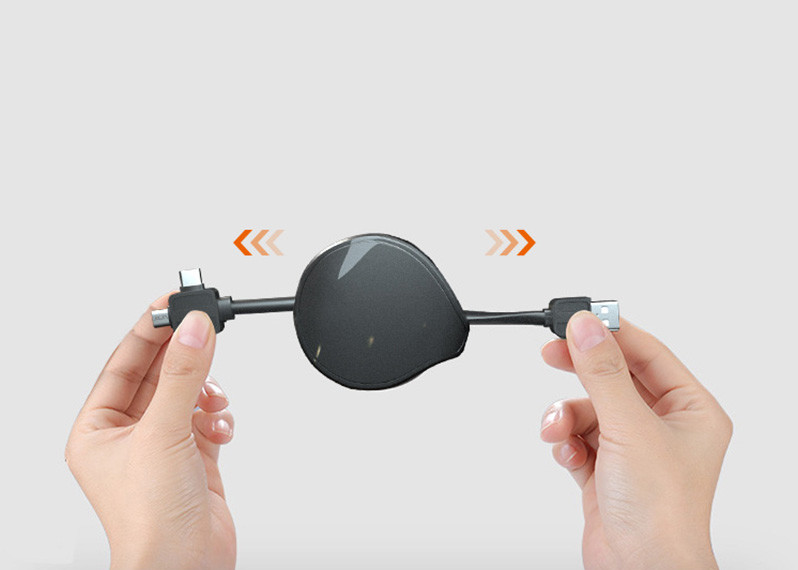 Multifunctional 2.4A TPE 3 In 1 Charging Cables With 3 Type Ports