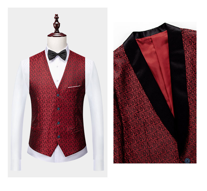 Custom Slim Fit Peaked Lapel Blazer 3 Pcs Two-piece Set for Men's Wedding/Formal Wear