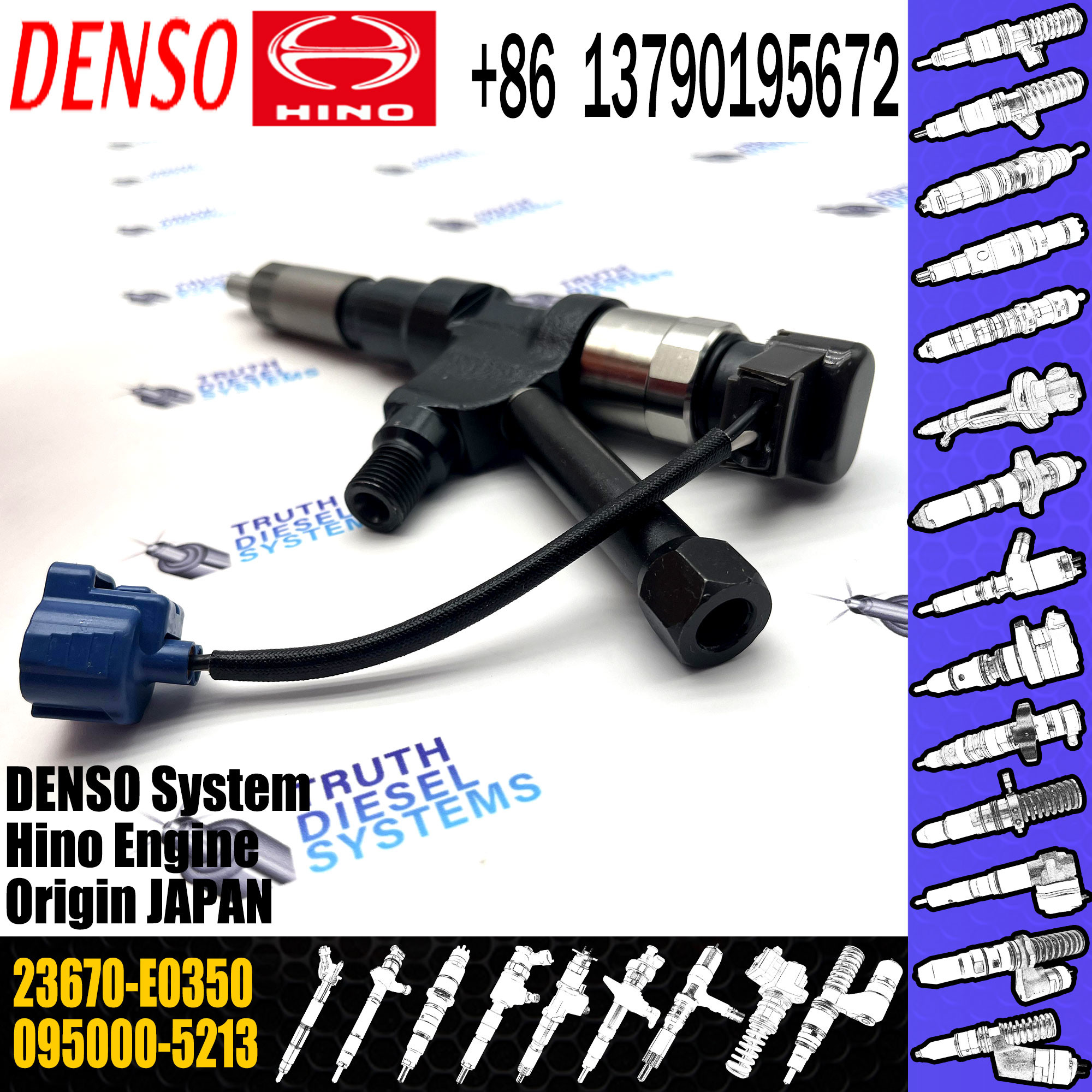 095000-5210 095000-5213 Diesel Engine Injector 23670-E0351 095000-5215