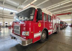 China 4600mm Wheelbase 6 Seats Fire Fighting Truck 3.57m/Min Traction factory