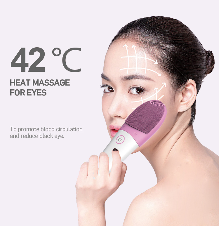 Electric Waterproof Silicone Face Pore Cleanser Massager Facial Cleansing Brush