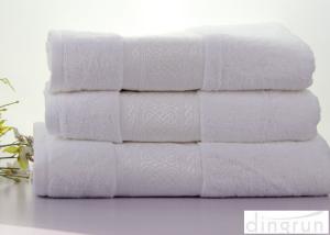 China 60g White Hand Wash Towels / Organic Cotton Towels For Hotel / Restaurant factory