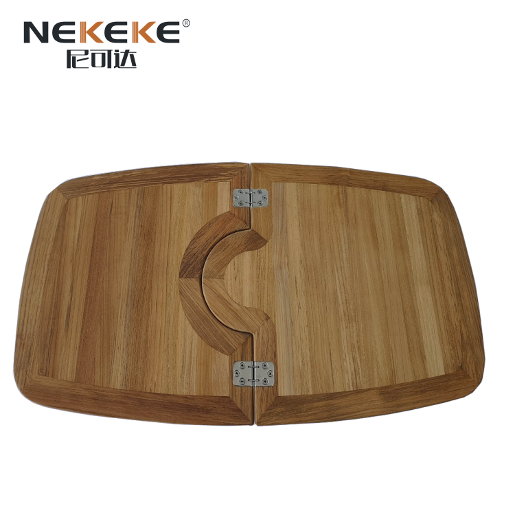 Foldable Design Teak Wood Table Top 900X500mm 570X 500mm Barrel Shaped