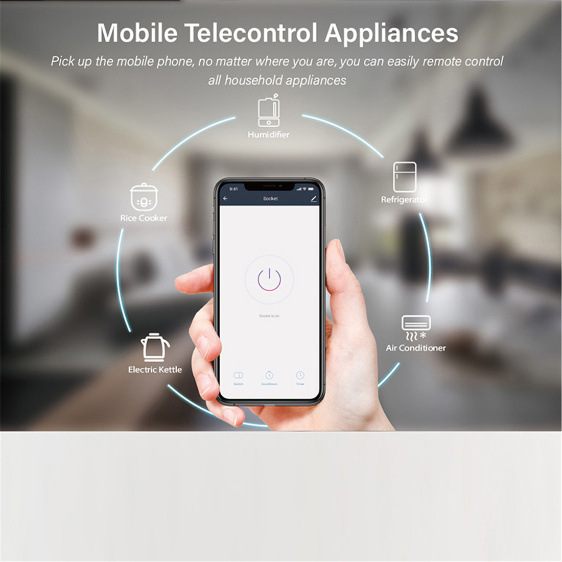 Alexa Compatible Portable Power Plug UK, Remote Control Charging Electric Timer Socket Wireless Smart Plug UK