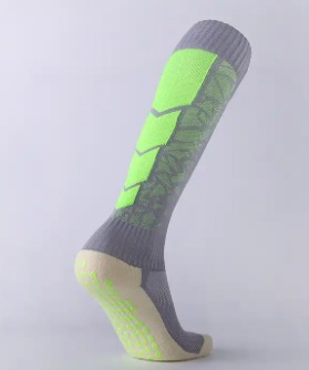 Breathable High Knee Soccer Socks with Custom Anti-Slip Design and Standard Thickness